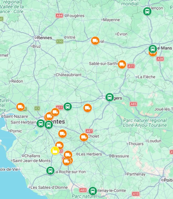 Carte des visites d'entreprises
